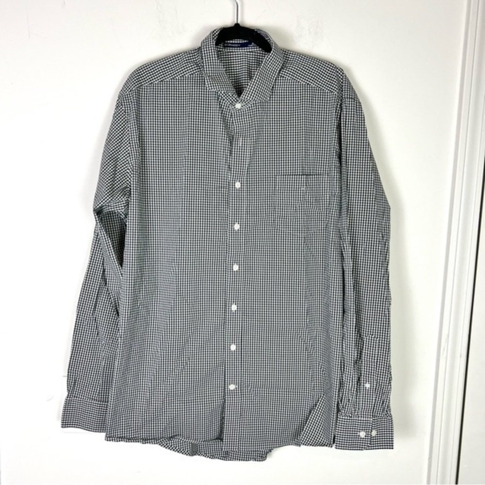 B. Draddy Button down shirt mens XL Black White Checkered